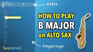 B Major Scale Tutorial Alto Sax  Saxplained [upl. by Atikal]