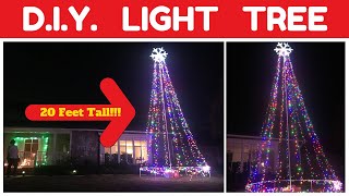 How To Build A 20 Foot Lighted Christmas Tree  Holiday Light DIY [upl. by Taite]