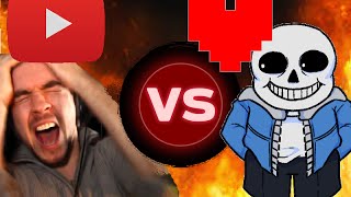 Youtubers React To Beating Sans [upl. by Nnomae794]