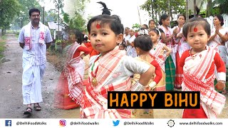 RONGALI BIHU Celebration in Assam  Pitha Jolpan amp BIHU DANCE [upl. by Aicenad851]