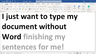 How to Turn Off the Predictive Suggested Text Feature in Microsoft Word [upl. by Pasadis]