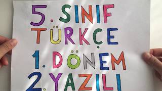 5 Sınıf TÜRKÇE  1 Dönem 2 Yazılı [upl. by Atiekal]