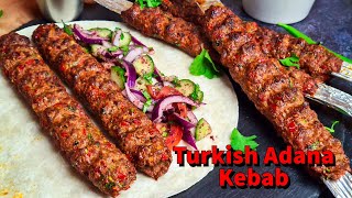 Homemade Turkish Adana Kebab Recipe  Adana Kebab With Homemade BBQ Skewers  Turkish Kebab [upl. by Letsyrk]