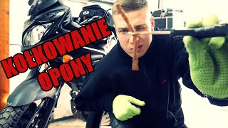 Naprawa Przebitej Opony Bezdętkowej  Kołkowanie Opony Motocyklowej [upl. by Ruddy]