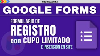 LIMITAR el número de RESPUESTAS en un formulario  Formularios de Google Google Forms [upl. by Peregrine]