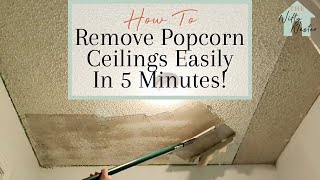 How To Remove Popcorn Ceilings Easily  Remove Popcorn In 5 Minutes [upl. by Aihsad]