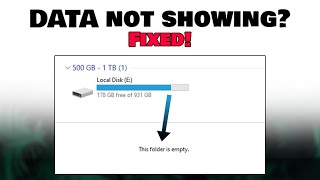 Drive not showing Data even though it still exists SSD HDD Flash Drive and other Fixed [upl. by Immanuel661]