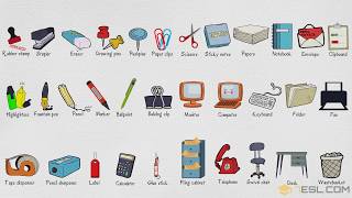 List of Office Supplies in English  Stationery Items Vocabulary Words [upl. by Anuaik]