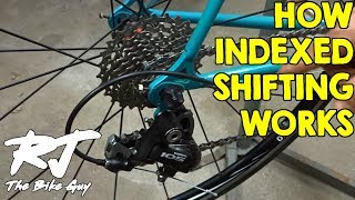 How Indexed Shifting Works On A Bike [upl. by Atteuqaj345]