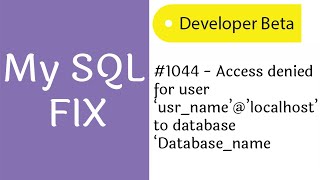 Fix Mysql 1044 AccessDenied for user And Import Database on web serverHosting Server [upl. by Thornburg]