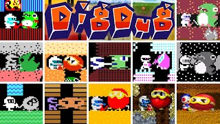 Dig Dug  Versions Comparison HD 60 FPS [upl. by Enoved]