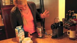 Nespresso Aeroccino Plus Frother Review Frothing Almond Milk [upl. by Tellford]