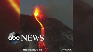 Mount Etna Volcano Erupts DRONE FOOTAGE [upl. by Gelb]