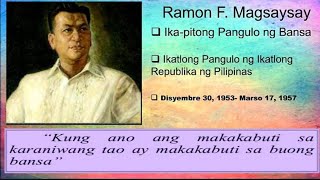 RAMON F MAGSAYSAY  MGA PROGRAMA AT PATAKARAN  IKATLONG REPUBLIKA NG PILIPINAS [upl. by Thetisa]